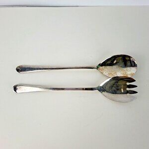 Sheffield England EPNS Silverplated Salad Serving Set 9-3/8" Vintage